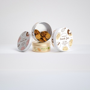 Eco Friendly Recycled Aluminum Cookies & Dessert Packaging <b>Tins</b> with Screw Cap Screen Printed Food Container - Product Image 1