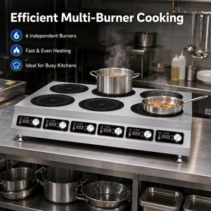 High Efficiency Commercial Six Burner Tabletop Pot <b>Stove</b> 6 Burner Induction Cooker Stainless Steel Range for Restaurant - Product Image 3