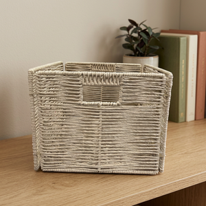 Best Selling Folding Paper Rope <b>Storage</b> <b>Basket</b> Bamboo Wholesale <b>Storage</b> Containers for Home and Kitchen Use - Product Image 6