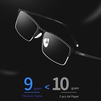 Marco semi sin montura de titanio puro 990070 para gafas ópticas, marco de negocios para hombres, suministro directo de fábrica de alta calidad, gran oferta