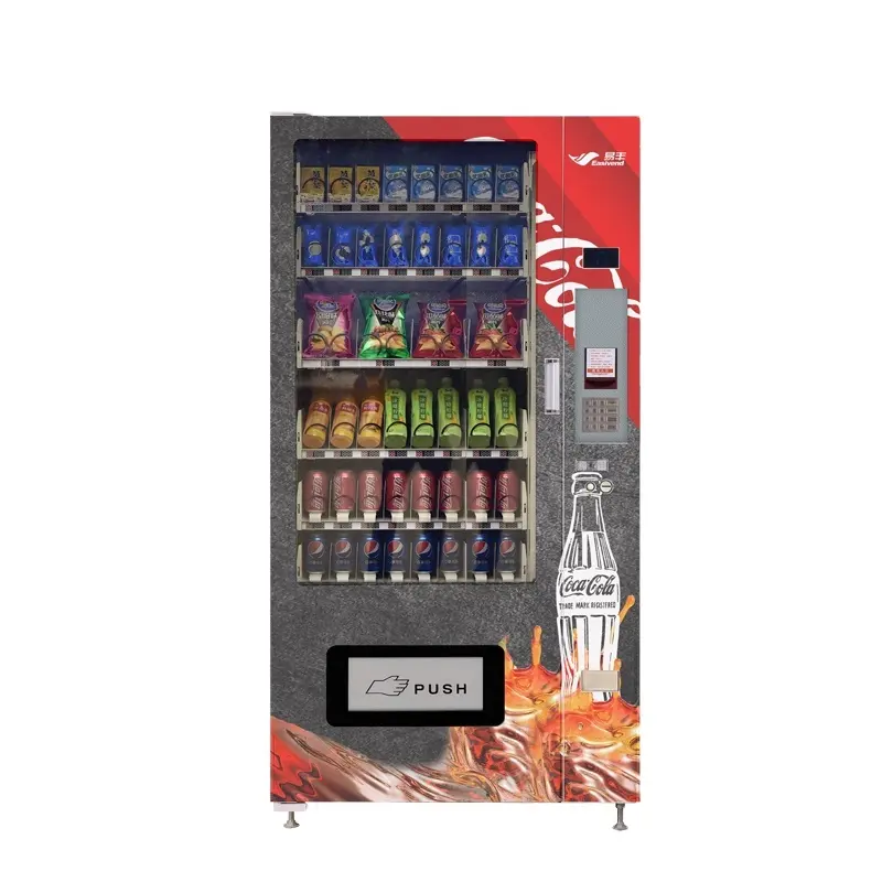 Сертифицированный CE спиральный охлаждающий подъемник с охлаждающими катушками, Лифт, комбинированный торговый автомат для закусок и напитков