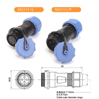 Prise d'Aviation Étanche IP68 EKYK OEM SP2111/S12, Connecteur Mâle/Femelle en Cuivre Plaqué Or 12V 25A pour Éclairage LED Extérieur