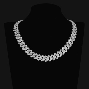 Collar de <span class=keywords><strong>Cadena</strong></span> Cubana con Incrustaciones de Diamantes de Imitación de 15 mm para <span class=keywords><strong>Hombre</strong></span>, Cierre de Presión, Joyería Completa con Incrustaciones, Dorado y Plateado, Estilo Bling - Product Image 4