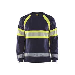 BLAKLADER - 351010308833L Camiseta de manga larga Hi-Vis Azul marino/Amarillo-EAN 7330509672419 ROPA DE TRABAJO DE LA HI-VIS - Product Image 1