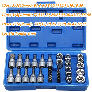 Jeu de douilles et embouts <span class=keywords><strong>Torx</strong></span> de haute qualité, 34 pièces, embouts de sécurité E mâles/femelles, outil manuel de serrage, <span class=keywords><strong>douille</strong></span> <span class=keywords><strong>Torx</strong></span> - Product Image 2