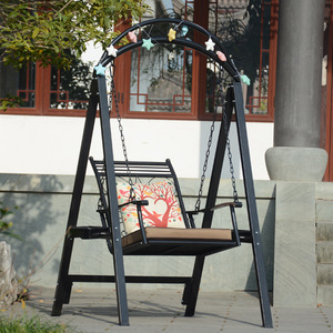 Nhà Máy Giá Bán Buôn Đồ gỗ ngoài trời Vườn Set kim loại đứng ban công đu treo ghế cho bên ngoài - Product Image 6