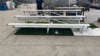 3 sièges de tribune en aluminium à faible hauteur, intérieur/extérieur, avec roulettes