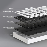 HZGAMER Kit de clavier mécanique de jeu 68 touches, interrupteur rvb, échange à chaud, Kit de clavier personnalisé