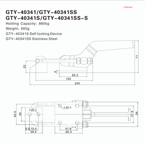 1940lb 880kg 40341 40341S có thể điều chỉnh nhiệm vụ nặng nề U móc chuyển đổi chốt kẹp với tự khóa - Product Image 3