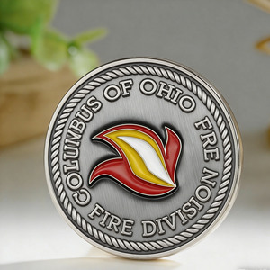 Moneda Conmemorativa Personalizada del Departamento de Bomberos | Moneda Conmemorativa de Plata Antigua con Esmalte, Diseño Personalizado y Logotipo Gratuito, Suministro de Fábrica - Product Image 1