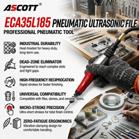 Machine de ponçage pneumatique à ultrasons CE 35000 tr/min avec course de 0,7 mm, lime à ultrasons à air comprimé en aluminium, outils de ponçage alternatif de 1/4 po