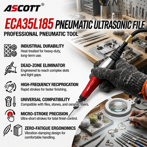 เครื่องเจียรแบบอัลตราโซนิกนิวเมติก CE 35000RPM พร้อมระยะชัก 0.7 มม. เครื่องขัดอากาศแบบอัลตราโซนิก อะลูมิเนียม 1/4" เครื่องมือตะไบแบบลูกสูบ - Product Image 3