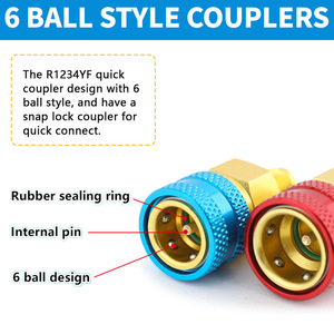 R1234Yf <b>Quick</b> <b>Connector</b> 14mm Low Side Detachable Valve Core Knurled Design Automotive Air Conditioning Refill Tool - Product Image 4