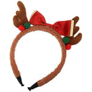 Pinza para el pelo de ciervo y corazón peludo para niño, accesorios para el cabello de lana con temática navideña, Año Nuevo, Invierno - Product Image 1