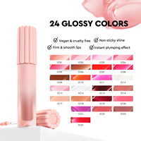 Vente en gros en vrac brillant à lèvres rose personnalisé votre marque hydratante marque privée lèvres vendeur végétarien liquide rouge à lèvres Nude Lipgloss