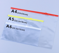 Faible QUANTITÉ MINIMALE DE COMMANDE A5/A6 Taille Clair Zip lock Poche DE PVC Fermeture Éclair Sac Fente Pour Carte En Plastique Sac