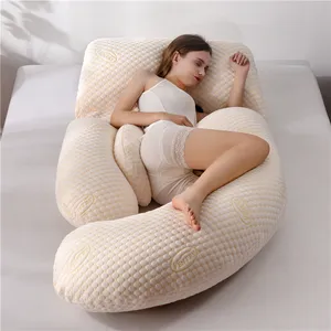 针织技术面料孕妇枕头G形多功能孕妇腰部支撑枕头