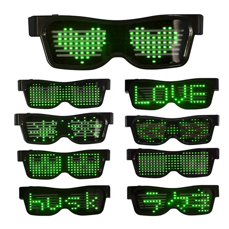 SUNJET New Product Custom Logo APP Control Programmable LED Magic Glasses For Party