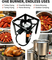Réchaud extérieur robuste au propane 50000 BTU en fonte avec régulateur 10 PSI pour camping, cuisson et friture