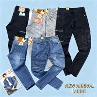 Jean Cargo Homme Stretch Slim Fit GZL031 à Taille Élastique, Pantalon en Denim Multi-Poches, Style Streetwear et Motard – 6,85 Dollars
