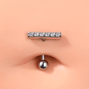 توبوش رائجة للخطوبة والزفاف كريستال السرة التنين مخلب إعداد بطن أنيق ، 316L الجراحية الفولاذ المقاوم للصدأ - Product Image 3