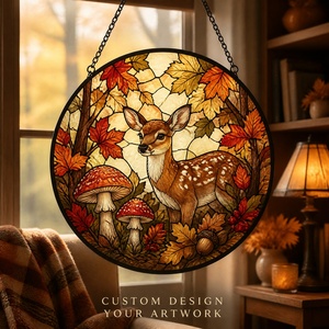 Atrapasueños de Vidrio Personalizado con Diseño de Cuadros Alpinos para Casa de Esquí, 9-30cm, OEM ODM, Decoración de Ventanas de Invierno - Product Image 5