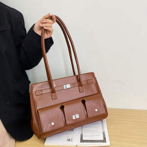 Bolso de mano negro de PU de alta calidad para mujer, bolso de hombro único de moda para mujer - Product Image 1