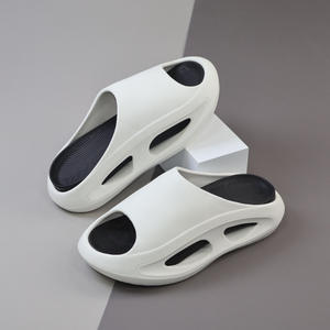 Chaussons d'été pour hommes à semelle épaisse antidérapante, confortables, à une bride, pour le sport et l'intérieur, gris, blanc, noir, kaki, talon de 3 cm, taille adulte - Product Image 5