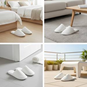 Оптовая продажа, Роскошные 100% хлопковые одноразовые противоскользящие питательные тапочки для отелей, портативные дорожные удобства, дешевые - Product Image 6