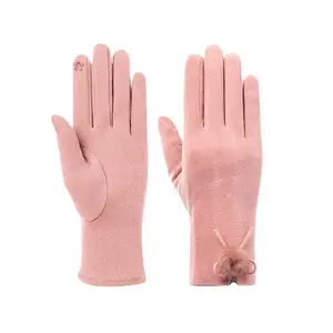 Touch Screen Faux Suede Women's Warm Gloves Women Lady Winter Leather Gloves For Women