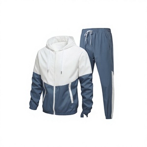 Men's Hooded Tracksuit Color Blocking Sporty Full Sleeve Lightweight Polyester Drawstring Closure Side Pockets Winter Casual - Product Image 2