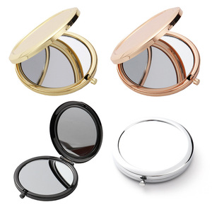 Personalized Logo Cute Mini Pocket Mirror Make up Cute Compact Foldable Metal Makeup Mirror