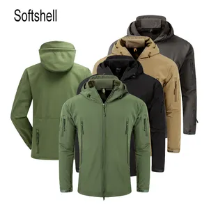 Erkek açık taktik savaş ceket Hoody kış katı kamuflaj ceket spor üniforma su geçirmez Softshell ceket