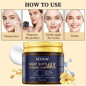 Crema de Noche OEM Night Shift Max 120g, Crema Facial Hidratante y Reafirmante con Péptidos, Vitamina C y Ácido Hialurónico para el Cuidado de la Piel Durante la Noche - Product Image 4