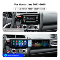 Автомагнитола MOOKAKA 12.3" + 4.99" + 12.3" для Honda Jazz 2013-2015, Android 15, GPS-навигация, стереосистема, беспроводной Carplay, интерактивный экран