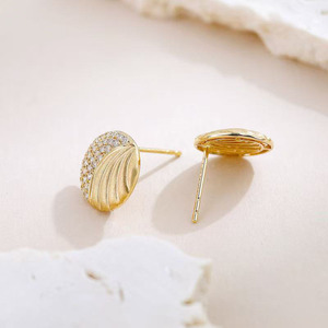 Pendientes de Oro Amarillo de 18K con Diamantes Cultivados en Laboratorio, Redondos, Vintage, de Lujo, Tipo Stud, Ear Cuff, Colgantes, de <span class=keywords><strong>Aro</strong></span>, con Clip, Huggie, de Moda - Product Image 2