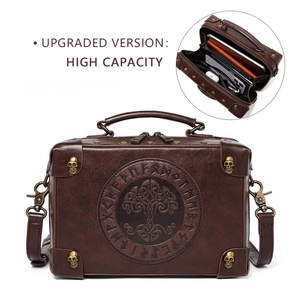 Sac à bandoulière en cuir PU gaufré style rétro nordique <span class=keywords><strong>Arbre</strong></span> de Vie Yggdrasil WJF29 pour femme, idéal pour cosplay, inspiré du monde médiéval viking - Product Image 3