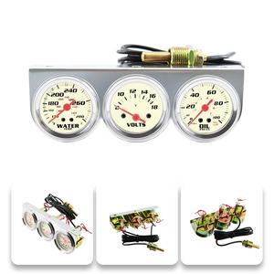 Wenle 2''52MM fabrika doğrudan satış evrensel mekanik üçlü ölçer kiti su sıcaklığı yağ basınç gerilim göstergeleri araç seti üçlü 3 - Product Image 2
