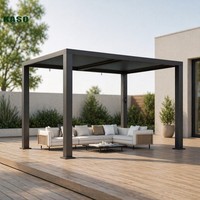 Pergola bioclimatique motorisée à lames orientables, résistante au vent, de haute qualité, en aluminium, pour jardin extérieur