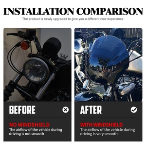 Parabrisas de Motocicleta para Sportster <span class=keywords><strong>XL</strong></span> <span class=keywords><strong>883</strong></span> 1200 Roadster Dyna <span class=keywords><strong>Low</strong></span> Rider - Product Image 5