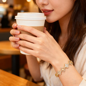 यूरोपीय और अमेरिकी फैशन नए क्लोवर ब्रेसलेट हॉट बिक्री सूक्ष्म-सेट ज़िरकॉन महिलाओं के लिए - Product Image 3