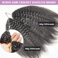 Extensions de cheveux humains Remy au crochet de 30 pouces, double trame, sans nœuds, pré-séparées, lisses crépus, nœuds invisibles, toutes utilisations