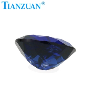 Đá sapphire nhân tạo màu xanh hoàng gia, hình oval, cắt tự nhiên, có vết nứt nhỏ và tạp chất, đá rời - Product Image 5