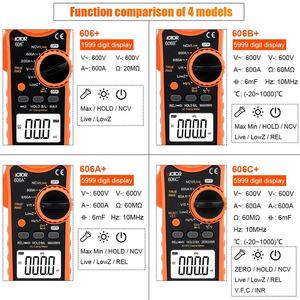 VICTOR 606+ Digital <b>Clamp</b> Meter 1999 Counts 600V 600A <b>Clamp</b> Multimeter With Live NCV Flashlight LOW INPEDANCE Voltage - Product Image 6