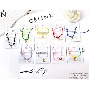 Bracciale Nodo a Sette Stelle in Acciaio Inossidabile Golden Moon, Braccialetti Charm Fatti a Mano alla Moda - Product Image 3