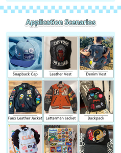 Parches de diseñador deportivo personalizados, parche de corte láser de gamuza brillante, parche de hierro de Pu, parches de prensa de calor para bolsas de ropa, sombrero - Product Image 6