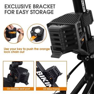 ตัวล็อคจักรยานแบบพับได้ ล็อคจักรยานเสือภูเขา ล็อคจักรยานถนน ความปลอดภัยสูง ป้องกันการโจรกรรม สกู๊ตเตอร์ไฟฟ้า จักรยานไฟฟ้า ตัวล็อคโซ่จักรยาน อุปกรณ์เสริมจักรยาน - Product Image 5