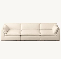 Canapé modulaire RH en 3 pièces en forme de L avec tissu en microfibre et rembourrage en éponge, design postmoderne pour salon