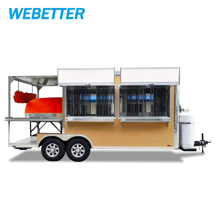 Webetter Aangepaste Pizza <span class=keywords><strong>Service</strong></span> Trailer/Mobiele Voedsel Vrachtwagen Met Pizza Oven