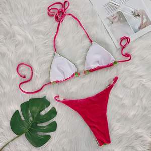 TW Metal Heart Decoration Swimsuit Velvet Patchwork Women's Swimsuit Set Swim Wear <strong>Thong</strong> Bikini <strong>Swimming</strong> <strong>Costumes</strong> for Ladies - Product Image 3